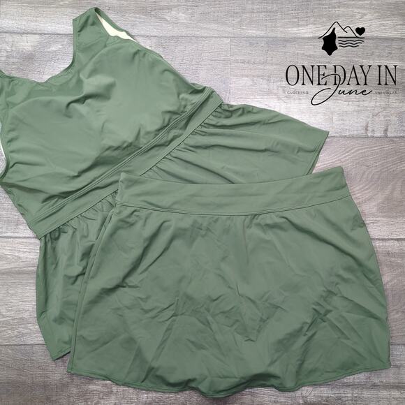 D&Co. Skirted Tankini Swimsuit Size 16 - Picture 5 of 5